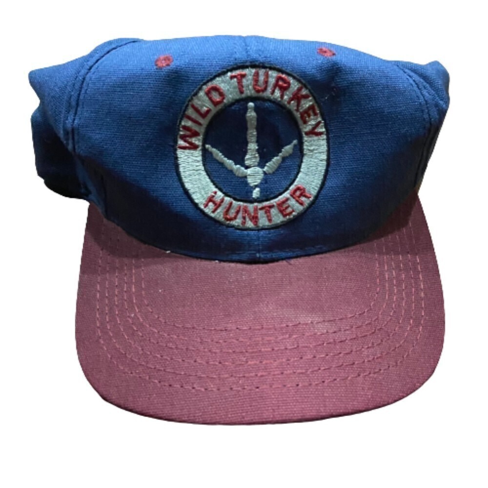 Turkey Hunter Vintage 2 - Tone Navy Maroon Baseball Snapback Cap Hat Men's